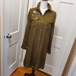 Zara Khaki Green Utility 3/4 length Jacket Size XS